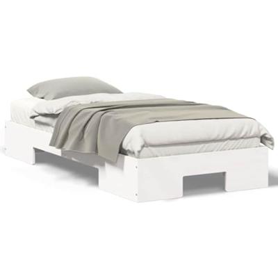 Bedframe met opslag Wit 80 x 200 cm Massief grenenhout Bedframe met opslag Wit 80 x 200 cm Massief grenenhout