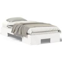 Bedframe met opslag Wit 75 x 190 cm Massief grenenhout - thumbnail