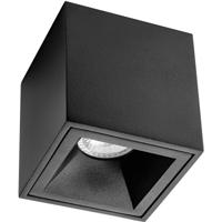 Opbouwspot GU10 Vierkant Mat Zwart Aluminium - 90mm Verdiept - thumbnail