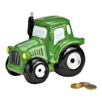 Spaarpot tractor van keramiek groen (B/H/D) 17x14x11cm - thumbnail