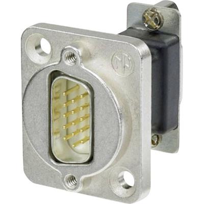 Neutrik NADB15MF VGA DSUB15 male - female doorvoer zilver