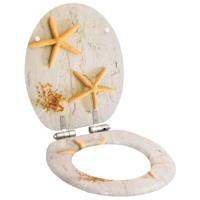 VidaXL Toiletbril met soft-close deksel zeester mdf - thumbnail