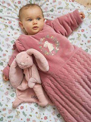 Trappelzak met lange, afneembare mouwen LAPIN ENCHANTÉ oudroze