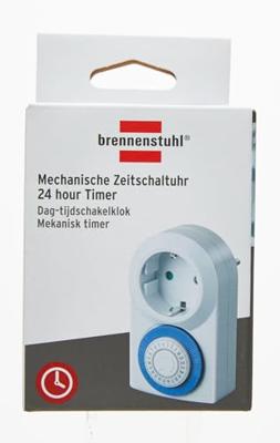 Brennenstuhl 1506160 Stopcontact-schakelklok Analoog Dagprogramma 3500 W IP20
