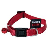Halsband voor kat nylon uni rood 10 MMX20-30 CM - thumbnail