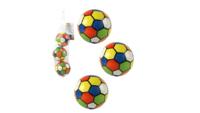 Ballen kunstleder 3 stuks in net 6cm - thumbnail