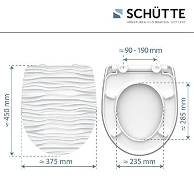 Schutte Duroplast High Gloss WC-bril WHITE WAVE met soft-close en quick-release
 82584