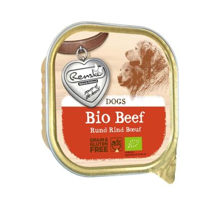 Renske Biologisch Graanvrij vers gestoomd rund natvoer hond (kuip) 27 x 300 g