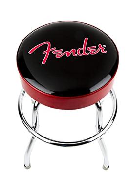 Fender Red Sparkle Logo Barstool 24" zwart-rood-chroom gitaarkruk (61 cm)