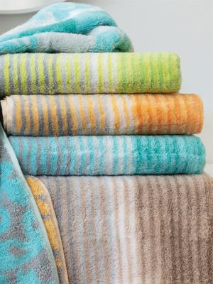 Cawö Cawö Cashmere Streifen Handdoek 50x100 Munt