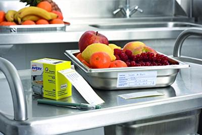 Avery etiketten voedselcodering, HACCP, ft 98 x 40 mm, dispenser van 300 afscheurbare etiketten, Frans