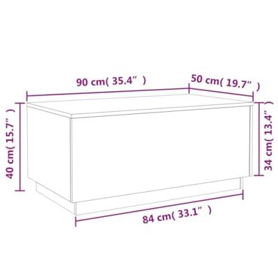 Salontafel met LED-verlichting 90x50x40 cm grijs sonoma eiken