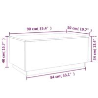 Salontafel met LED-verlichting 90x50x40 cm gerookt eikenkleurig - thumbnail