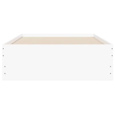 Bedframe met lades bewerkt hout wit 90x200 cm - thumbnail
