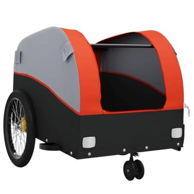 Fietstrailer 30 kg ijzer zwart en oranje - thumbnail