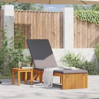 Ligstoel Olie naturel 200 x 55 x 94 cm Massief acaciahout - thumbnail