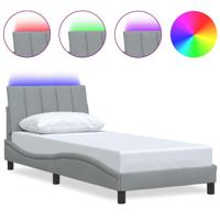 Bedframe zonder matras 90x200 cm stof lichtgrijs - thumbnail