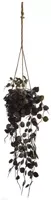 Pure Royal kunst hangplant blad 50cm paars - thumbnail
