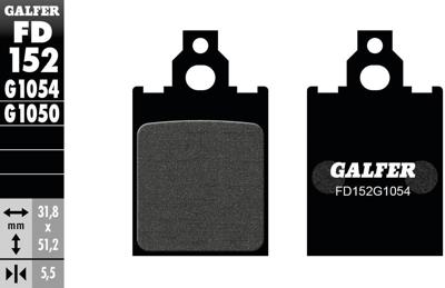 GALFER remblokken "fd152" brake pad fd152 g1054 organic
