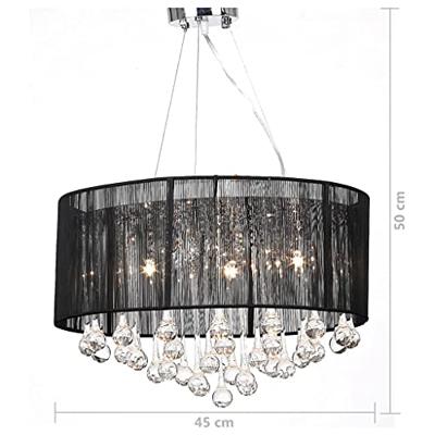 Kroonlucht met 85 kristallen zwart Kroonlucht met 85 kristallen zwart