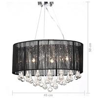Kroonlucht met 85 kristallen zwart - thumbnail