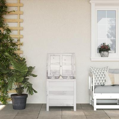 Tuinbox 50x49x56,5 cm massief vurenhout wit