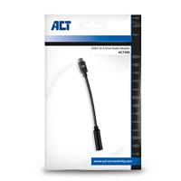 ACT AC7380 USB-C Jack Audio Adapter | 3.5mm | DAC | Hi-Res Audio | Zwart - thumbnail