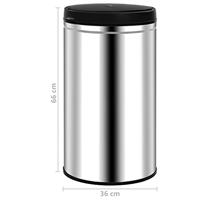 Prullenbak met automatische sensor 60 L roestvrij staal - thumbnail
