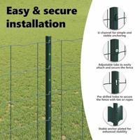 VidaXL Hek met paal groen 1,4 x 10 m staal en pvc - thumbnail