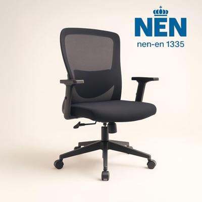 LoXa - Bureaustoel ErgoMotion Aircomfort - Ergonomisch - NEN-EN 1335 - Mesh Rug - 3D Armleuningen - Lendensteun - Verstelbaar 43-53 cm - Zwart