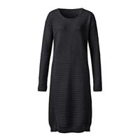 Gebreide ribbeljurk met bio-merinowol, zwart 40/42 - thumbnail