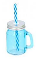 TOM mason jar 130 ml glas blauw - thumbnail