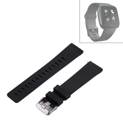 Voor Fitbit Versa eenvoudige manier siliconen horloge Strap(Black)