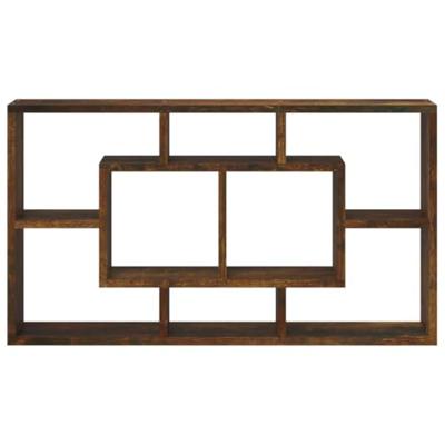 Wandschap 8 vakken gerookt eiken