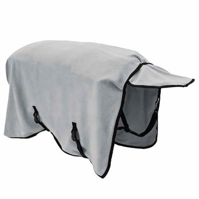 VidaXL Paardendeken volledig lichtgrijs en roze polyester