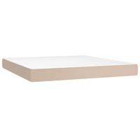 Boxspring met matras en LED kunstleer cappuccinokleur 180x200cm - thumbnail