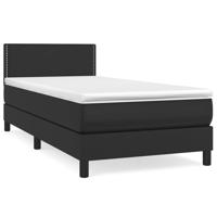 Boxspring met matras kunstleer zwart 120x190 cm - thumbnail