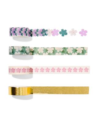 HEMA Washitape bloemen - 4 rollen (multi)