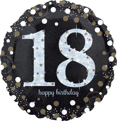 Folieballon 18 jaar Happy Birthday 43cm