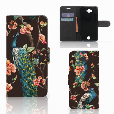 Acer Liquid Z530 | Z530s Telefoonhoesje met Pasjes Pauw met Bloemen Acer Liquid Z530 | Z530s Telefoonhoesje met Pasjes Pauw met Bloemen