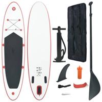 Stand Up opblaasbare Paddleboardset rood en wit - thumbnail