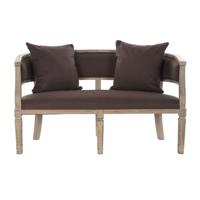 Sofa DKD Home Decor Bruin Linnen Rubberwood Traditioneel (122 x 69 x 72 cm) - thumbnail