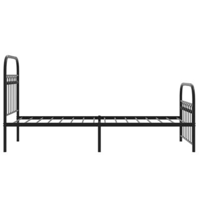 Bedframe met hoofd- en voeteneinde metaal zwart 80x200 cm