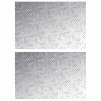 VidaXL Trap tread rechthoekig 2 pcs zilver 60 x 40 cm aluminium