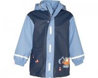 Playshoes regenjas Bouwwagen Marine-140 - thumbnail