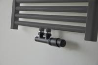 Riko set thermostatisch onderblok haaks-rechts mat zwart - thumbnail