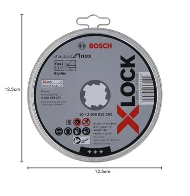 Bosch Accessories X-LOCK Standard for Inox WA 60 T BF 2608619267 Doorslijpschijf recht 125 mm 10 stuk(s) Metaal, RVS Bosch Accessories X-LOCK Standard for Inox WA 60 T BF 2608619267 Doorslijpschijf recht 125 mm 10 stuk(s) Metaal, RVS