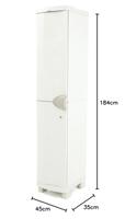 RUIMTESVER 35 PLASTIKEN Hoge kast 1 Deur met planken - l 35 xd 45 xh 184 cm - Ruimtebesparend bereik - Binnen en buiten - thumbnail