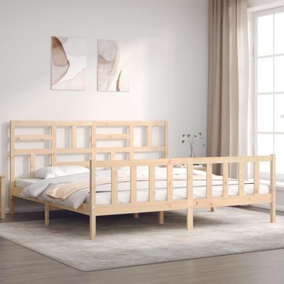Bedframe zonder matras massief grenenhout 200x200 cm
