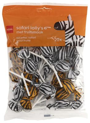 HEMA Lollys safari met fruitsmaak - 20 stuks
